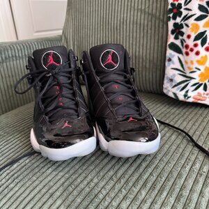 Jordan Black and Red Athletic Shoes